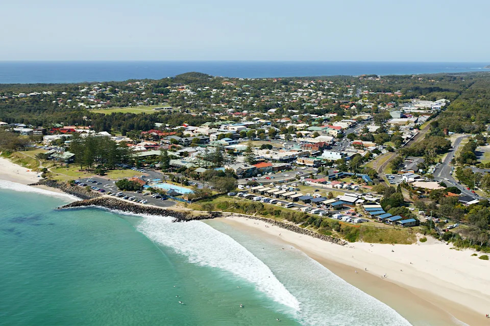 Aerial view of Byron Bay. 