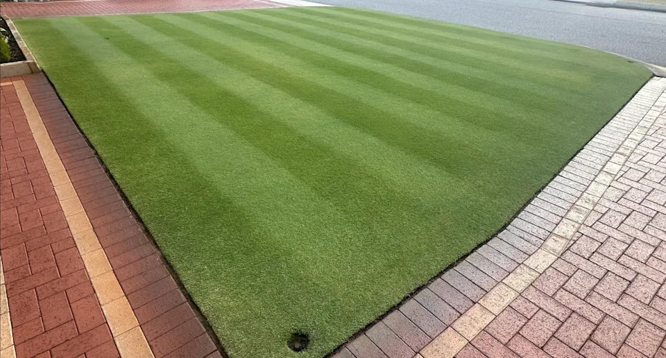 Now Phil mows spends hours every week tending to his lawn which looks incredible. Source: Supplied/Phil Gregory