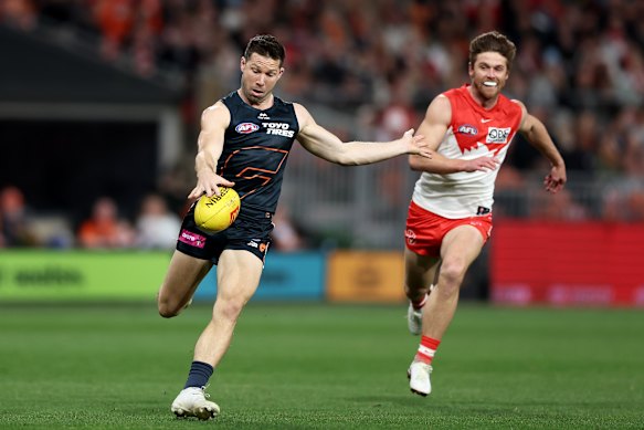 GWS Giants star Toby Greene in action against the Swans.