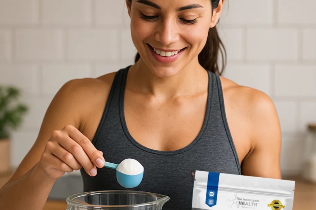 The flavourless collagen powder can be added to any drinks