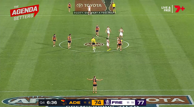 Cook had his arms out asking where his opponent was. 