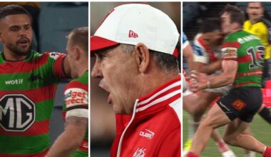 Rabbitohs defeat Dragons, match report, Jaydn Su’A send off, Latrell Mitchell, Matt Dufty, reaction