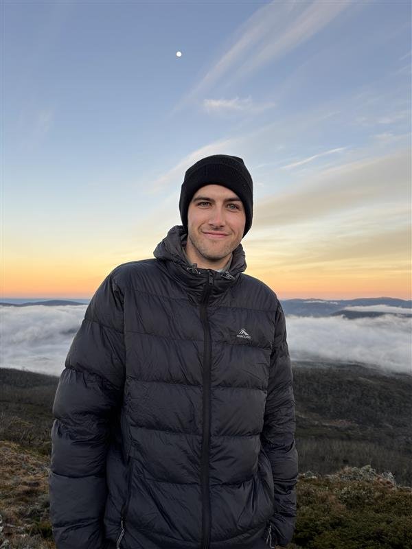 Multimedia journalist and hiking enthusiast Tim McLachlan on the Mount Jagungal ridgeline in Kosciuszko National Park