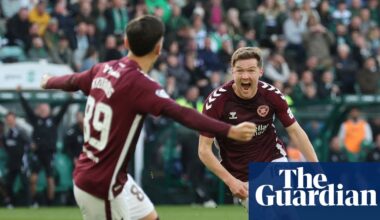 Hearts leave it late to sink nine-man Hibernian and capitalise on Rangers loss | Scottish Premiership