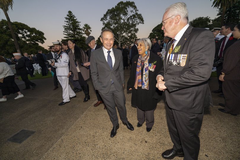 Premier Roger Cook with Di Ryder, who delivered the acknowledgement of country at the Kings Park dawn service.