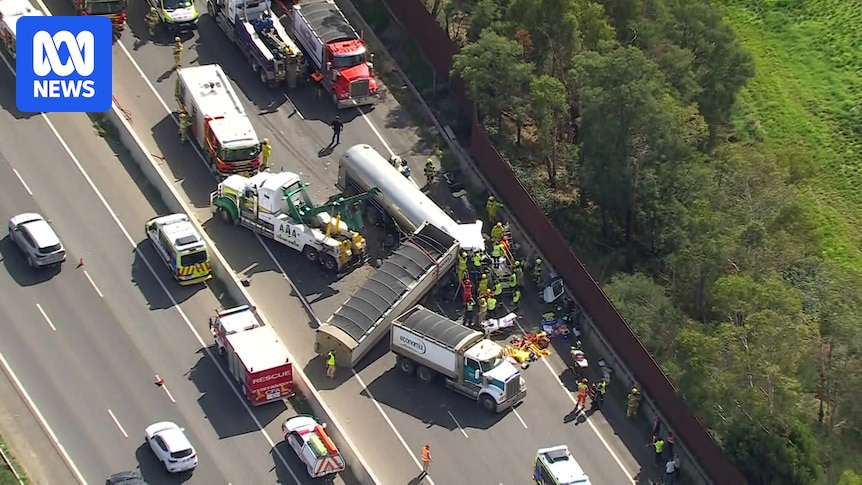 Driver seriously injured, Princes Freeway shut for hours after truck collision at Officer