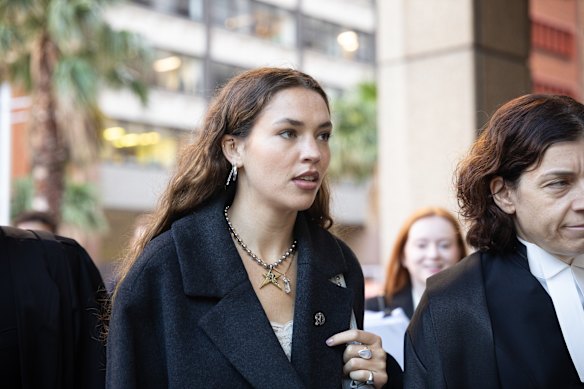 Charlotte MacInnes arrives at the Federal Court in Sydney earlier this week.
