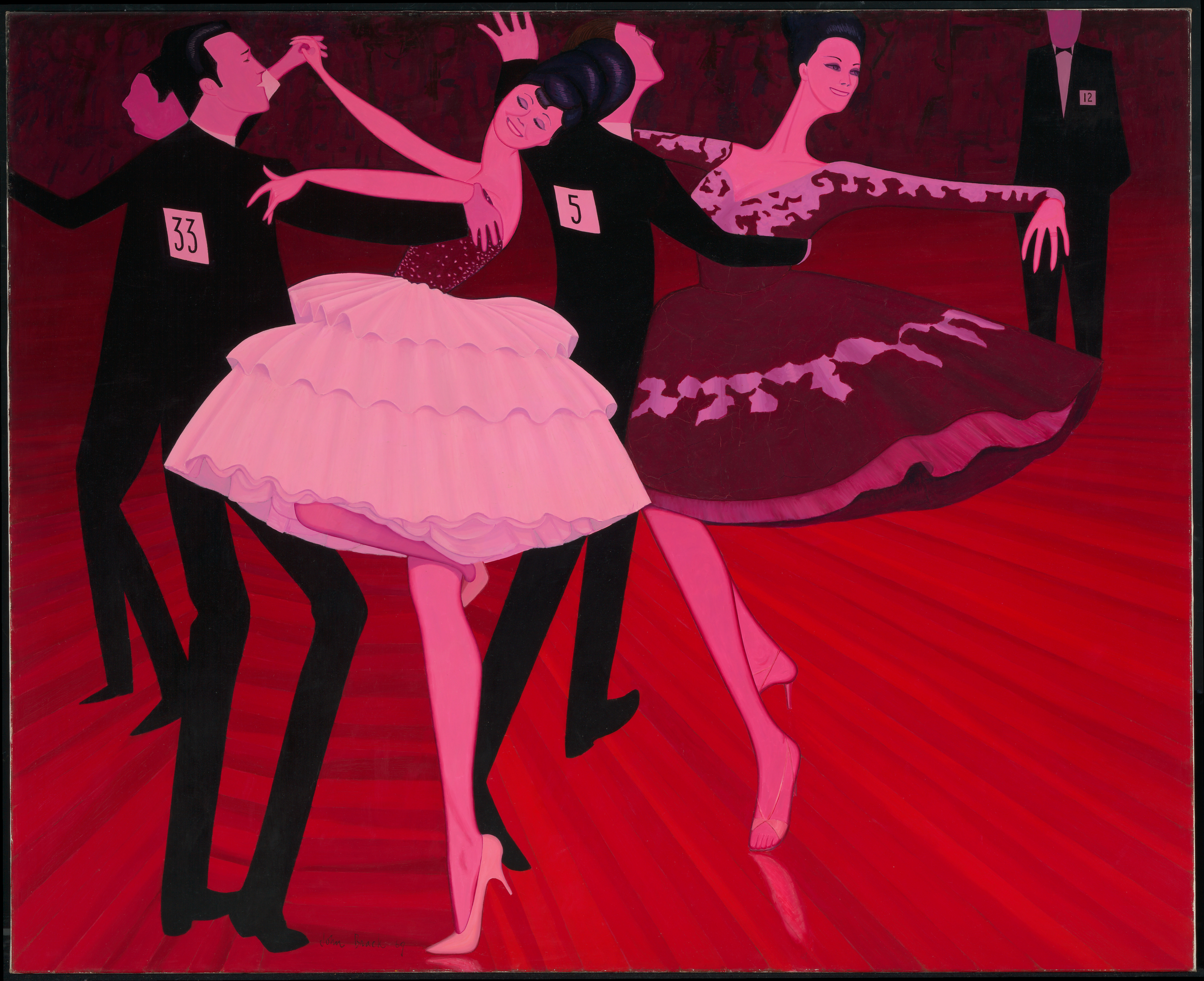 An oil painting of dancers in a competition.