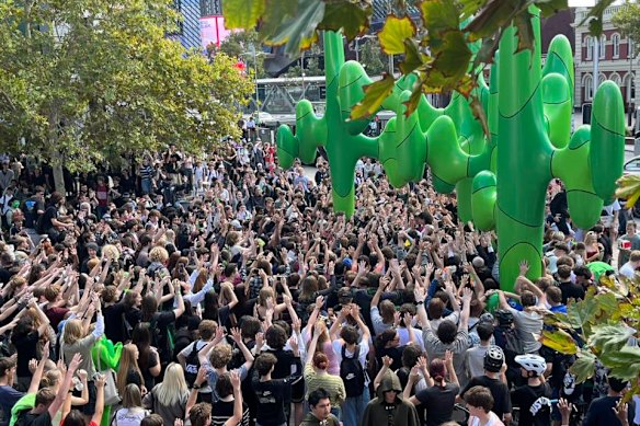 Thousands attending the event of ‘Worship the Cactus’ at Forrest Place.