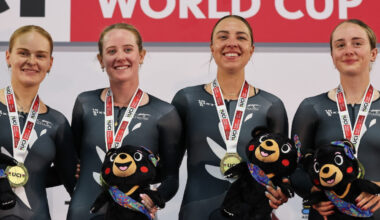 Women's team pursuit cyclists take gold again