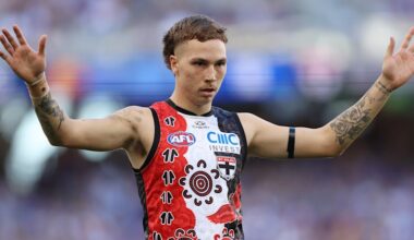 St Kilda star’s homophobic slur hearing; Zak Butters learns fate in umpire abuse scandal