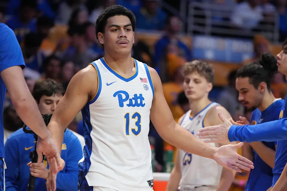 PITTSBURGH, PA - FEBRUARY 10: Roman Siulepa #13 of the Pittsburgh Panthers is introduced before a college basketball game against the Duke Blue Devils at the Petersen Events Center on February 10, 2026 in Pittsburgh, Pennsylvania. (Photo by Mitchell Layton/Getty Images)
