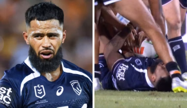 Payne Haas suffered a seemingly serious knee injury. Image: Getty