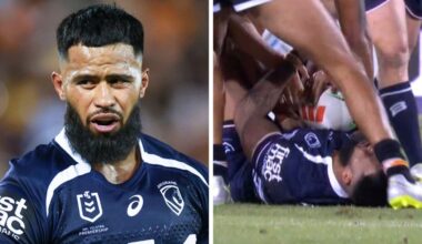 Payne Haas suffered a seemingly serious knee injury. Image: Getty