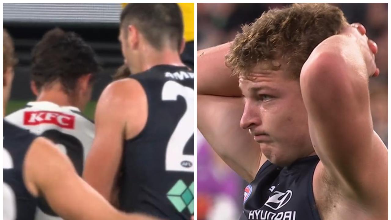 Talor Byrne miss after the siren, Scott Pendlebury, Collingwood win over Carlton, video, highlights, latest news