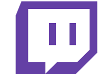 A square purple chat box with two purple lines for eyes.