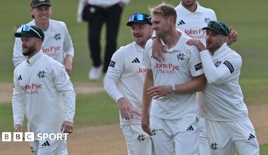Nottinghamshire celebrate taking a wicket