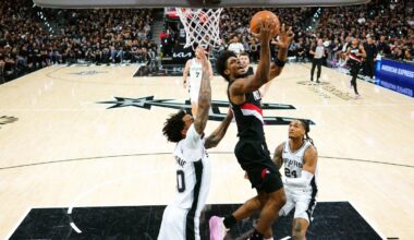 Blazers upset Spurs, Sixers level NBA playoff series with Celtics