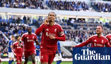 Virgil van Dijk earns late Liverpool win in first derby at Everton’s new home | Premier League