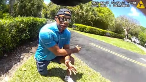 Bodycam footage shows moment Tiger Woods is arrested for DUI – video