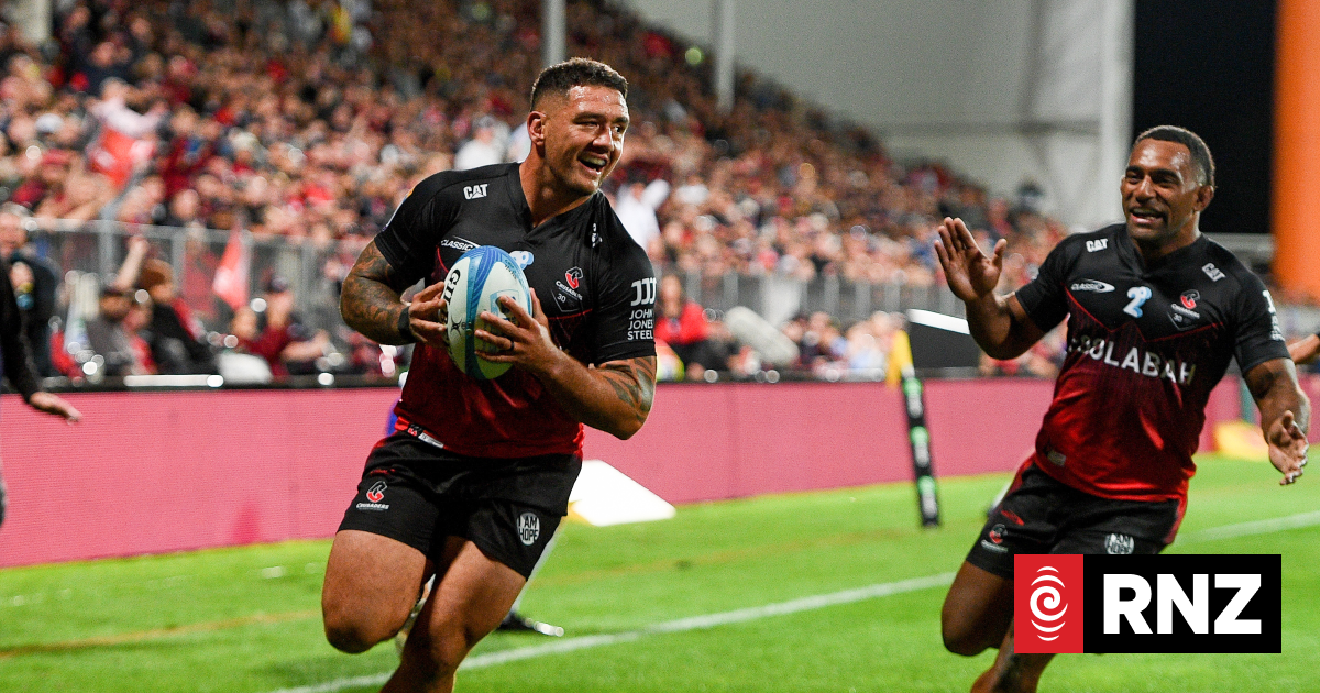 Super Rugby Pacific: Crusaders farewell home ground with 11-try demolition of Drua