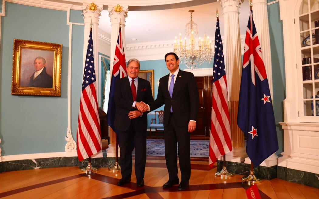 New Zealand's Foreign Minister Winston Peters meets US Secretary of State Marco Rubio in Washington DC on 19 March 2025.