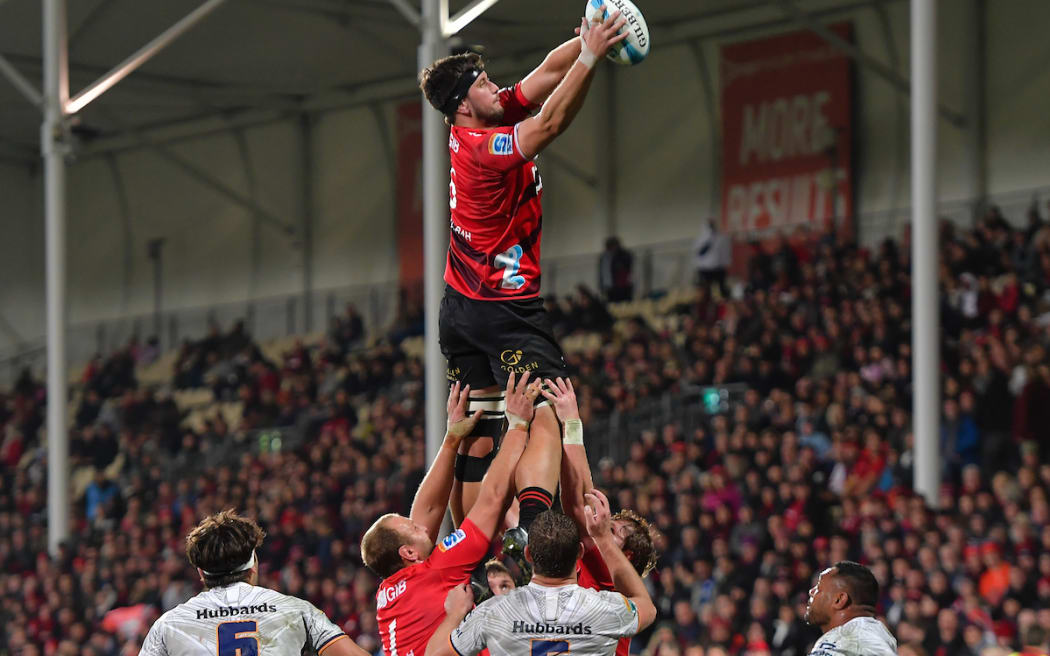 Quinten Strange of the Crusaders during the Super Rugby Pacific match against Moana Pasifika at the Apollo Projects Stadium, Christchurch, on31 May 2024.