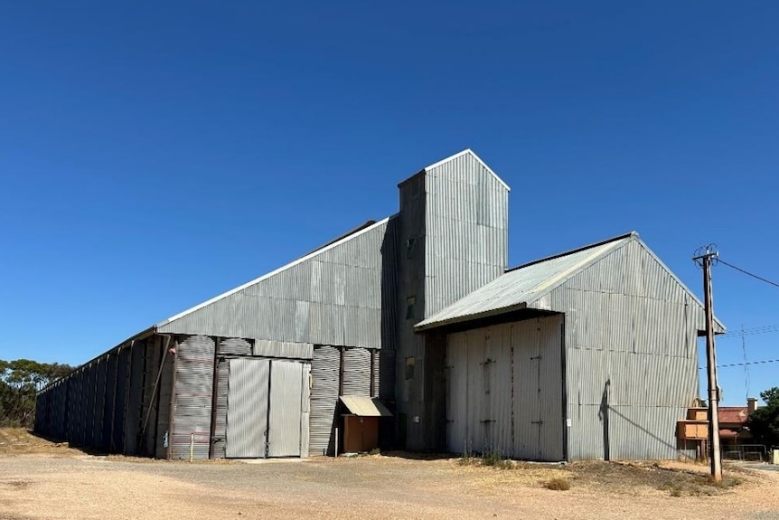 An agricultural building made of corrugated iron