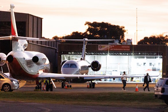 Jarome Luai landed in Sydney on a private jet on Monday night after a visit to Papua New Guinea.