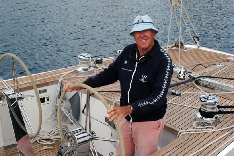 Gordon Ingate on the deck on a boat