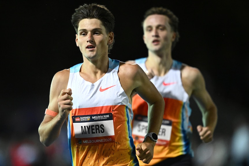 Cameron Myers competing at the 2026 Maurie Plant Meet.