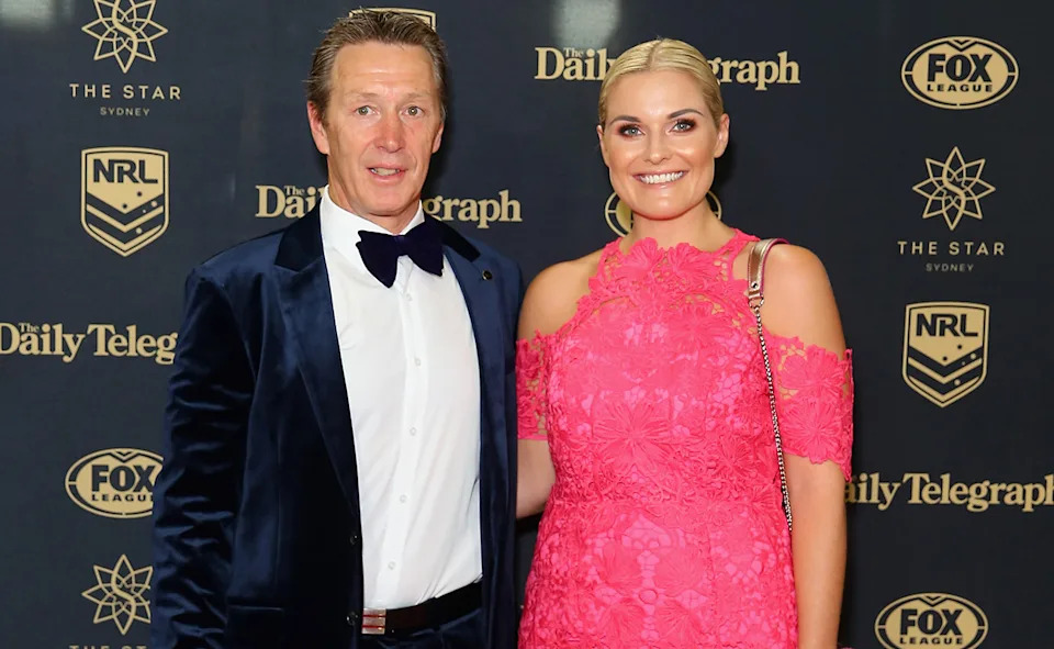 Craig Bellamy and wife, pictured here at the Dally M awards in 2017.