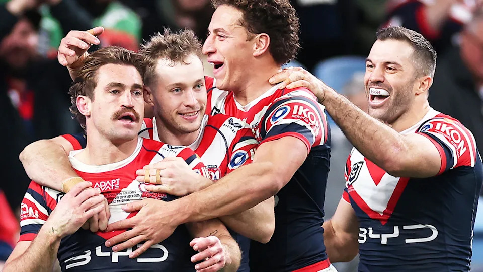 The Roosters have reportedly granted utility Connor Watson (pictured far left) permission to speak to rival clubs. (Getty Images)