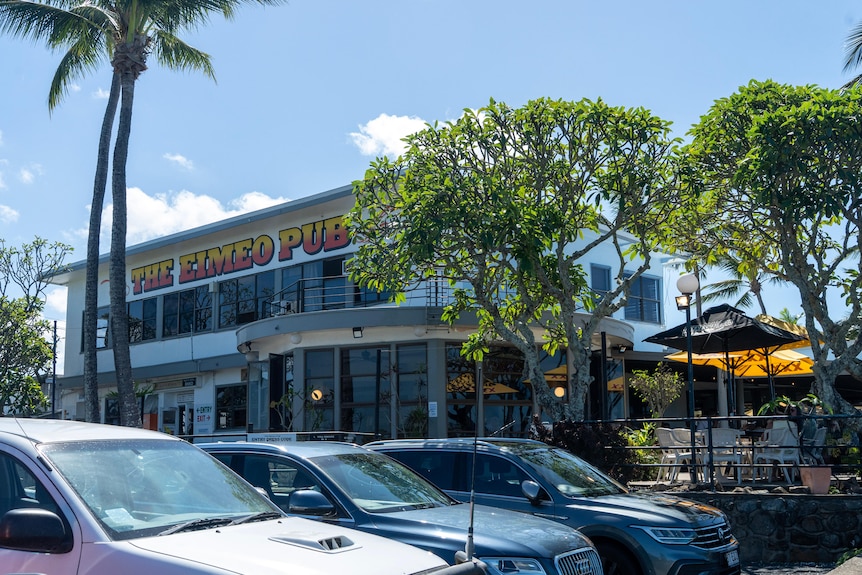 A building with 'The Eimeo Pub' across the front.