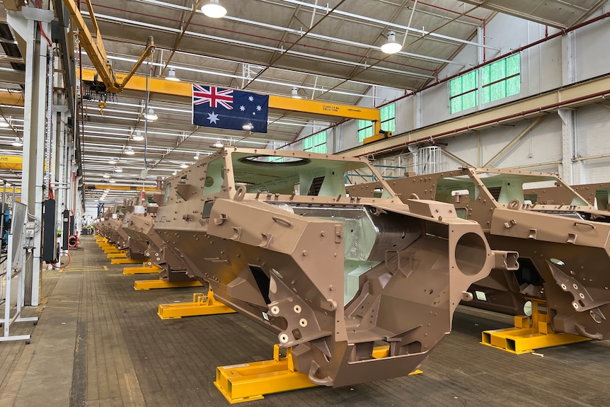 a photo of the shell of a military vehicle