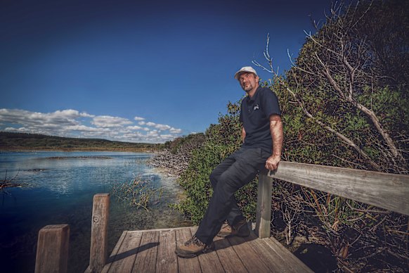 Nature Glenelg Trust founder Mark Bachmann at Lake Mombeong.