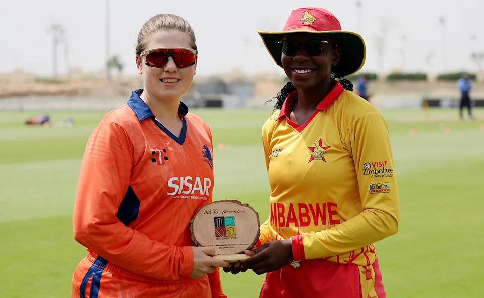 Mary-Anne Musonda, pictured here before an ODI for Zimbabwe in 2024.