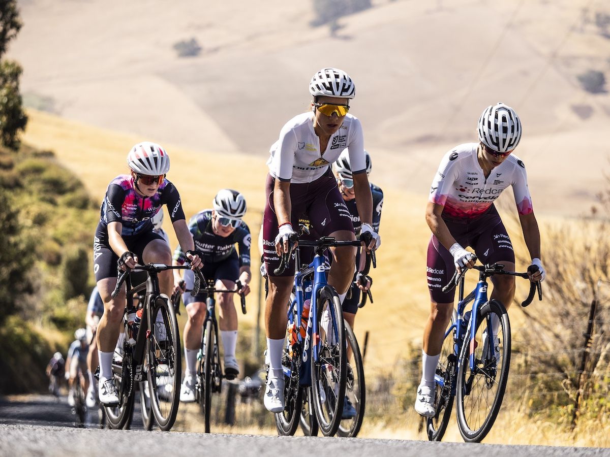 Sophia Sammons (Team Redcat) on stage 2 of the Tour of Tasmania, the second round of the Hertz ProVelo Super League in 2026