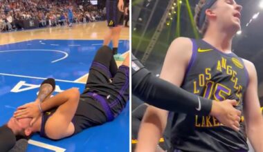 Luka Doncic injury update, Austin Reaves exchange with fan, video, LA Lakers v Oklahoma City Thunder, latest news
