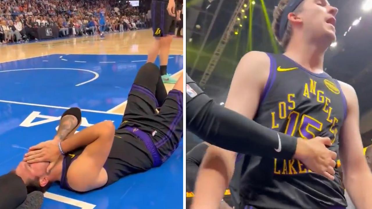 Luka Doncic injury update, Austin Reaves exchange with fan, video, LA Lakers v Oklahoma City Thunder, latest news