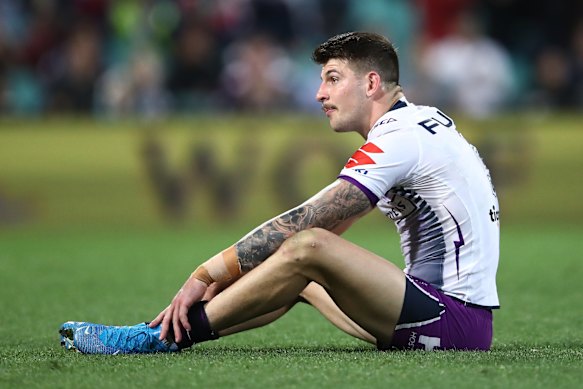 Curtis Scott after the Melbourne Storm lost the 2019 NRL preliminary final to the Sydney Roosters.