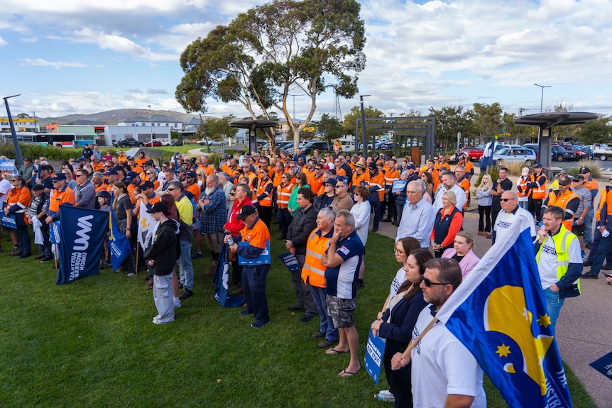 Images from rally of workers.