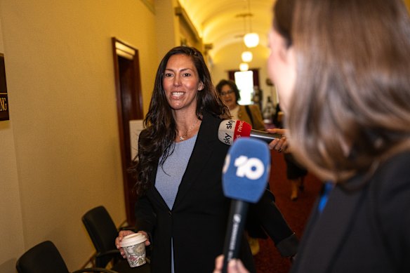 Luba Grigorovitch ahead of the caucus meeting.