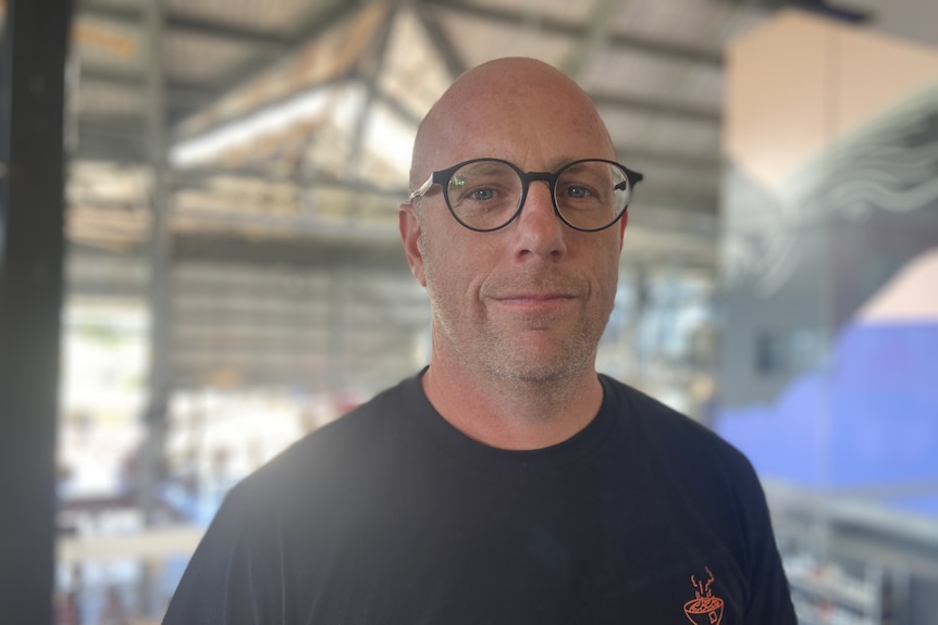 Shelter Brewing CEO Paul Maley wearing a dark t-shirt