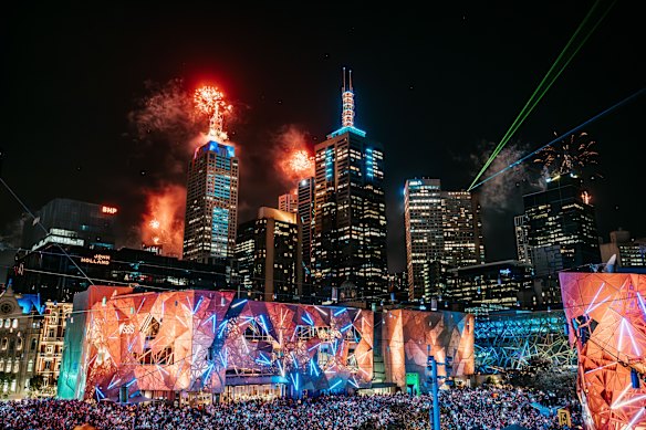 Melbourne’s Federation Square has evolved into an iconic  gathering point for music,  events, celebrations and public protests.