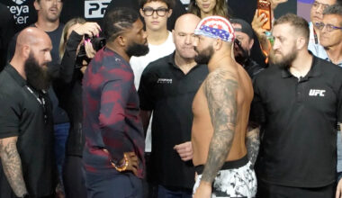 Video: UFC 327 full final faceoffs feature family, belly pokes, and more