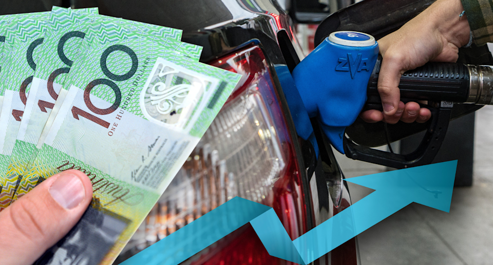 Filling up the car and Australian money
