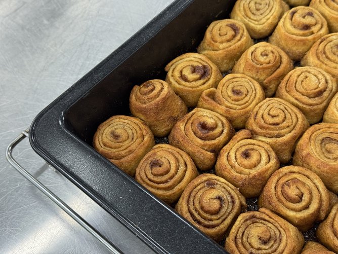 Perth baker Kyla Gowara's take on the Yo-Chi Mini Cinny Scrolls.
