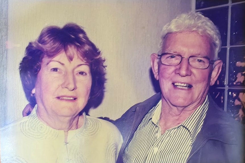 An old picture from 1972 of a husband and wife.
