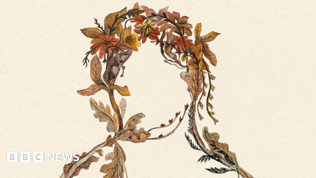 Artist impression showing the sculpture which has leaves in the shape of an outline of a face